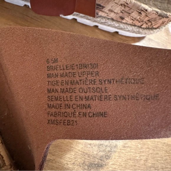 Esprit Brielle Sandals Womens Size 6.5M Brown Chestnut Cork Like Base White Heel - Picture 7 of 14